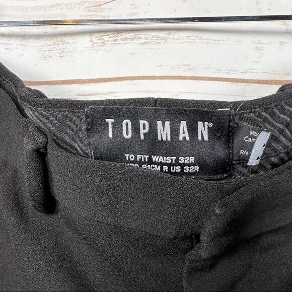 🎇TOP Man Black Skinny Cropped Trousers Size 32 - Picture 10 of 13